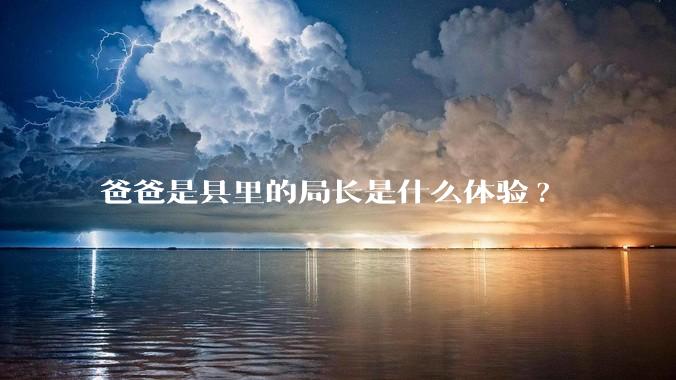 爸爸是县里的局长是什么体验?