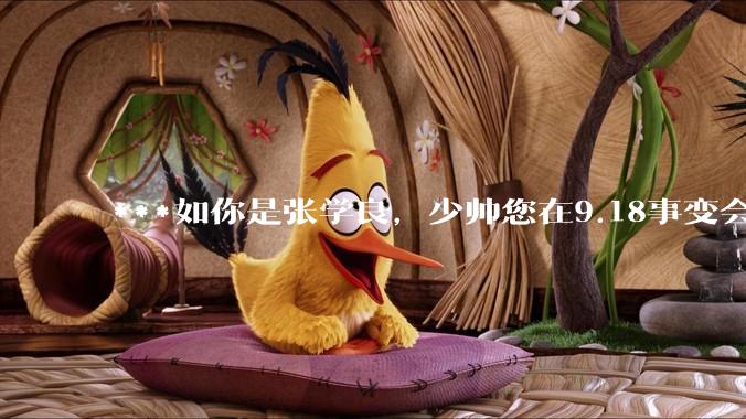 ***如你是张学良，少帅您在9.18事变会怎么做？