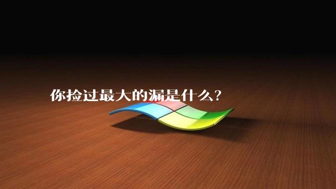 你捡过最大的漏是什么？